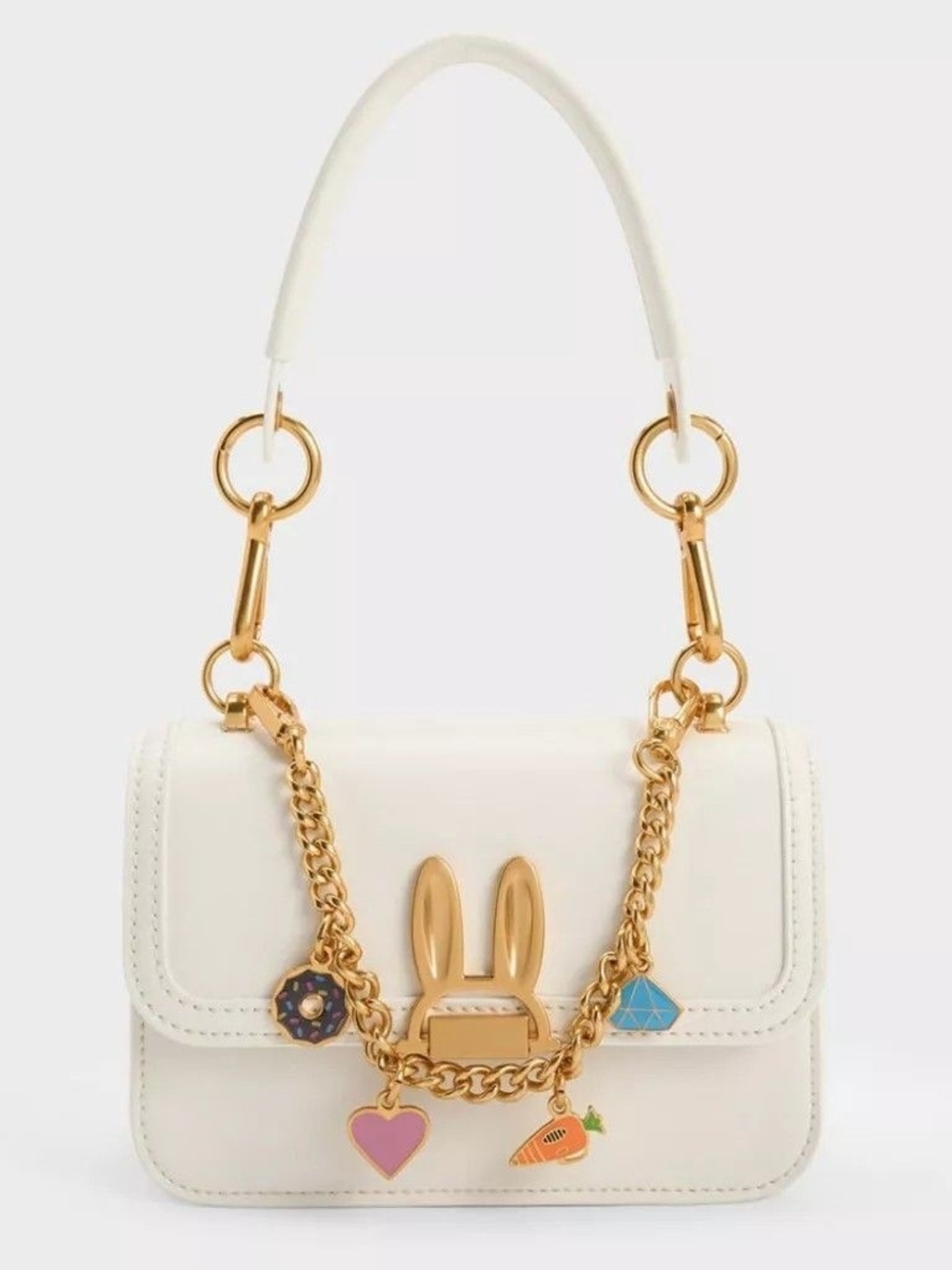 Disney Zootopia x Charles & Keith Judy Hopps Metallic Accent Bag White EUC